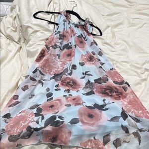 Pinkblush Floral Dress - Pink and Light Blue